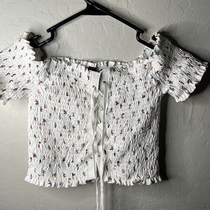 White flower crop top from Windsor